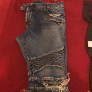 Balmain washed Biker jeans